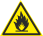 Знак: Пожароопасно. Легковоспламеняющиеся вещества Использовать для привлечения внимания к помещениям с легковоспламеняющимися веществами. На входных дверях, дверцах шкафов, емкостях и т.д.  